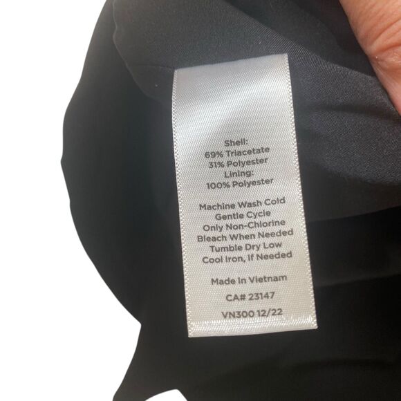 Talbots Black Sheath Dress Size 10 Black Sleeveless Belted Minimalist Career - Picture 8 of 12